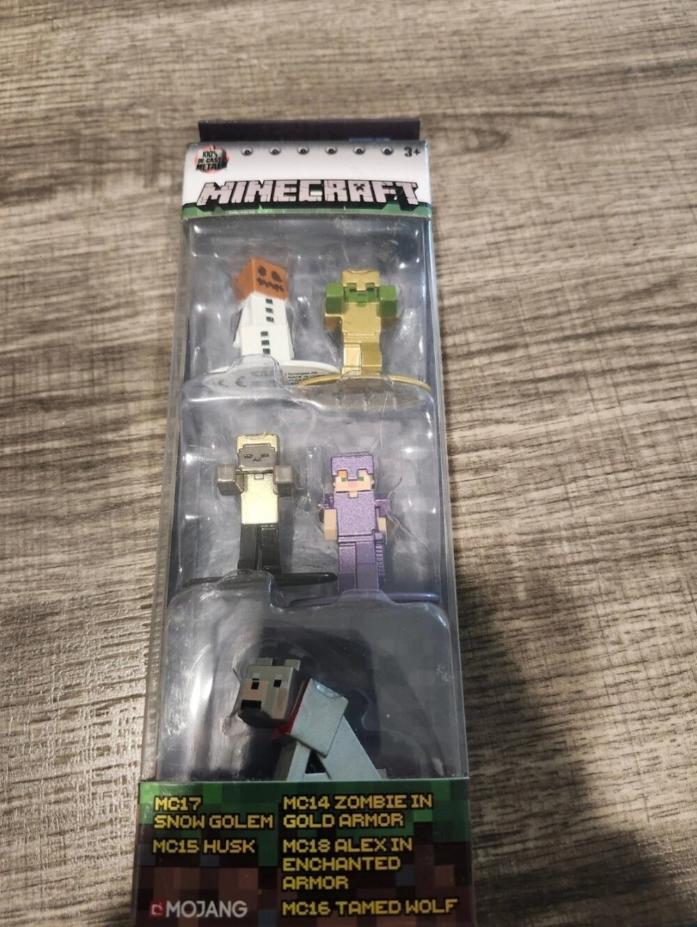 MINECRAFT Nano Metalfigs Diecast Figures Set of 5 #30126 Husky Zombie Alex Wolf